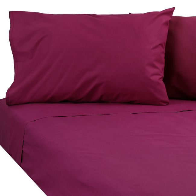 SUEÑO BLANCO - JUEGO DE SABANAS LISO  2½ PLAZA MORADO