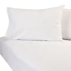 SUEÑO BLANCO - JUEGO DE SABANAS LISO 2½ PLAZA BLANCO