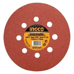 INGCO - 5x Disco Lija Para Pulir 125mm Velcro Grano Variado