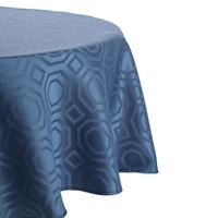 MANTEL JACKARD REDONDO GEOMETRICO AZULINO
