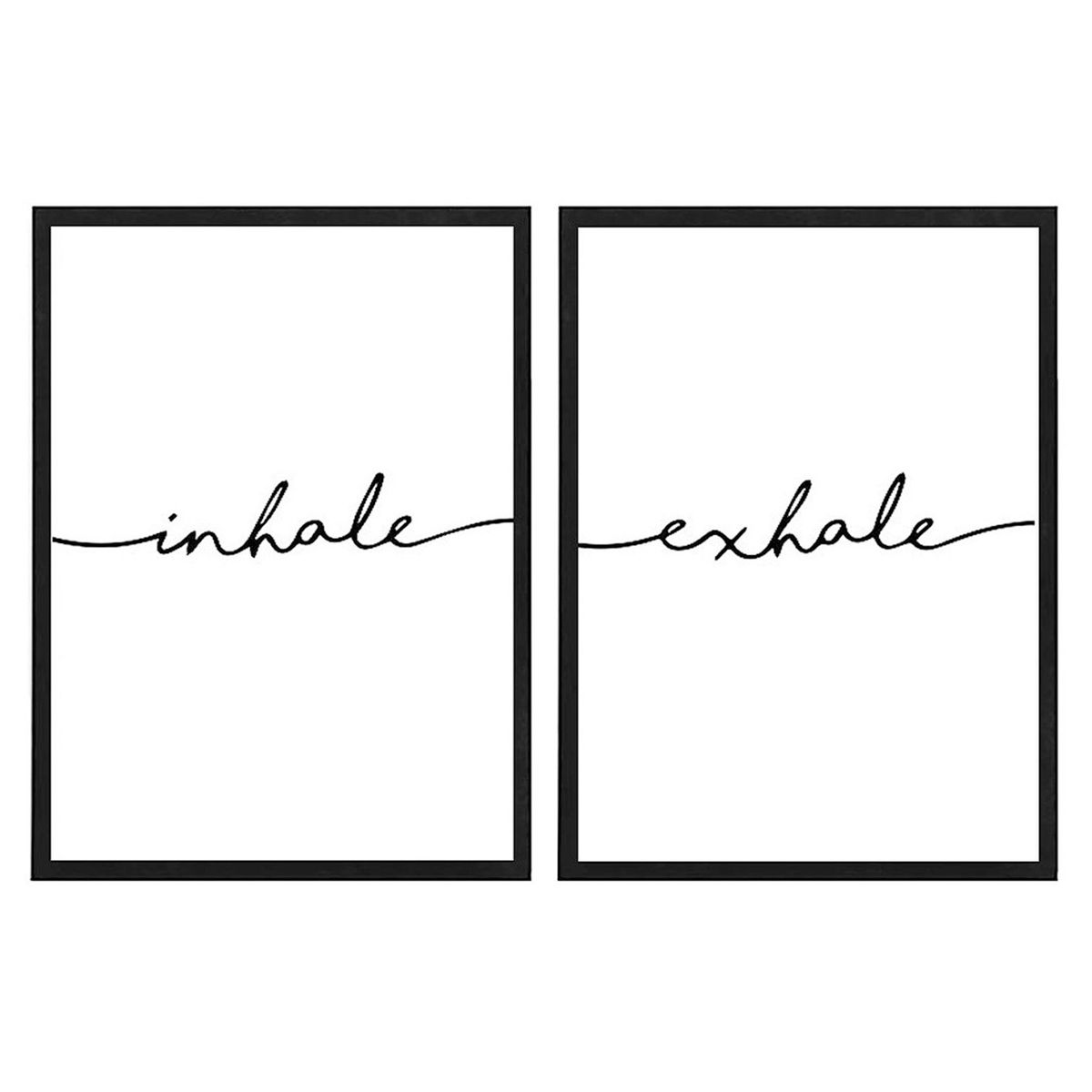 PAPEL ILUSTRADO - Set 2 Cuadros Inhale-Exhale Negro 30X40