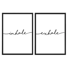 PAPEL ILUSTRADO - Set 2 Cuadros Inhale-Exhale Negro 30X40