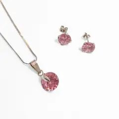AMKALE - Conjunto circón Plata Rosado