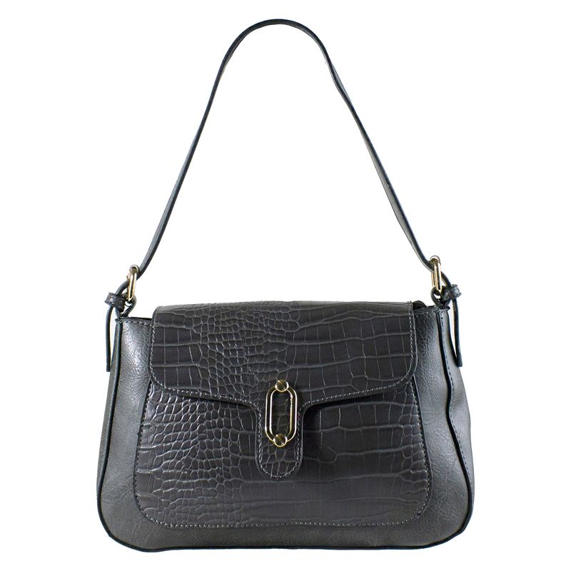 MAILEA - Cartera ecocuero frontal coco para mujer gris