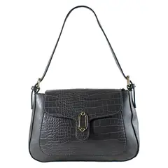 MAILEA - Cartera ecocuero frontal coco para mujer gris