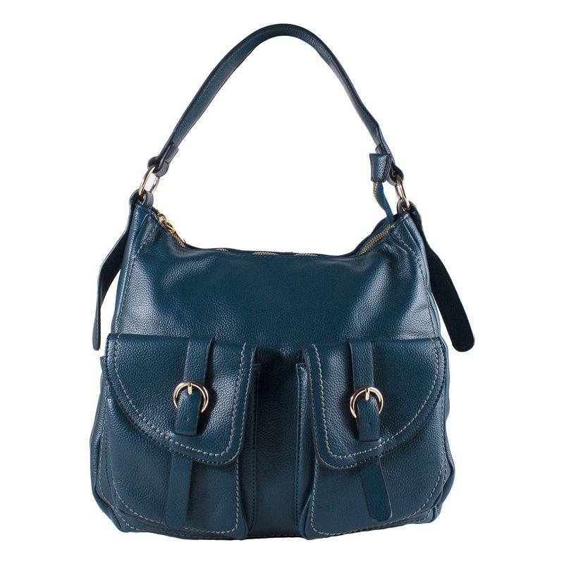 MAILEA - Cartera ecocuero base acolchada para mujer azul