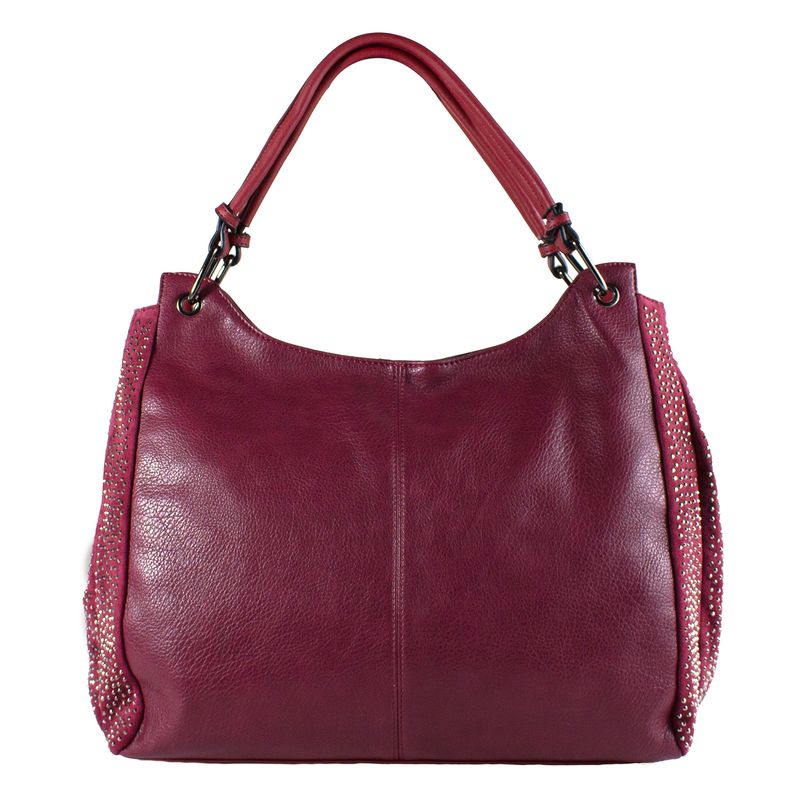 MAILEA - Cartera ecocuero strass bilaterales para mujer burdeo