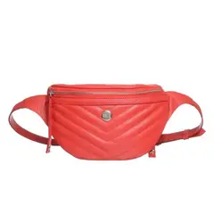 UNIQUES - Riñonera Bruna cuero rojo