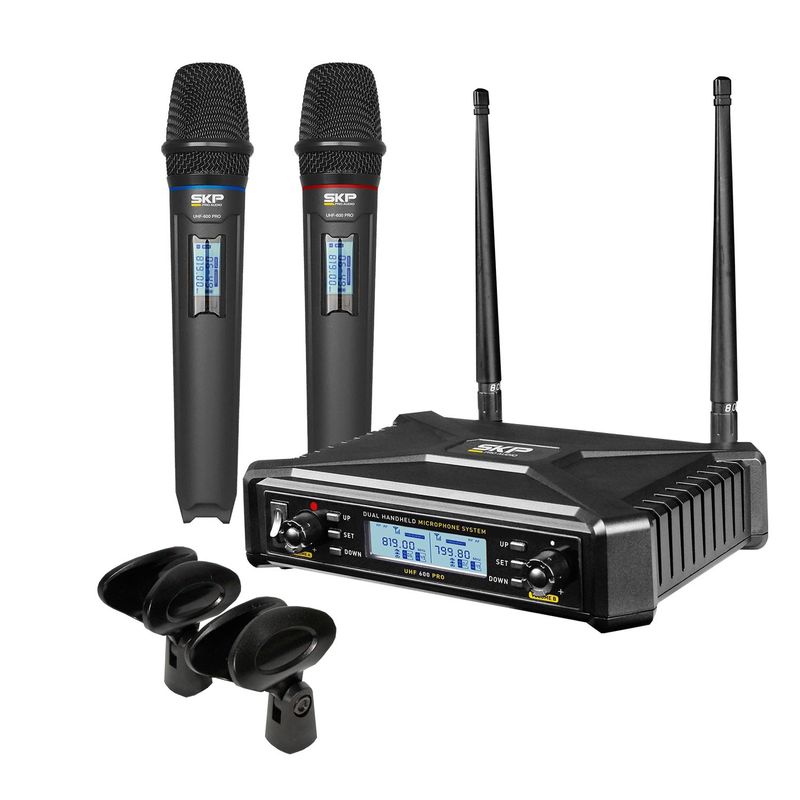 SKP - Micrófono Inalámbrico Doble SKP UHF 600 Pro SKP
