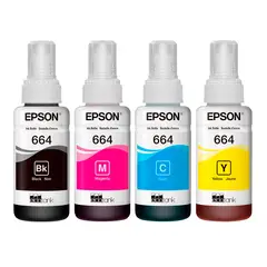 EPSON - Pack 4 Botellas de Tintas Ecotank T664 Original L380 L1300