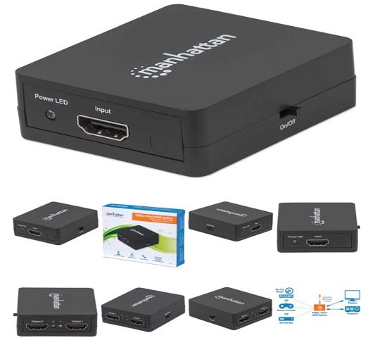 MANHATTAN Video Splitter HDMI de 2 puertos, 1080p 207652