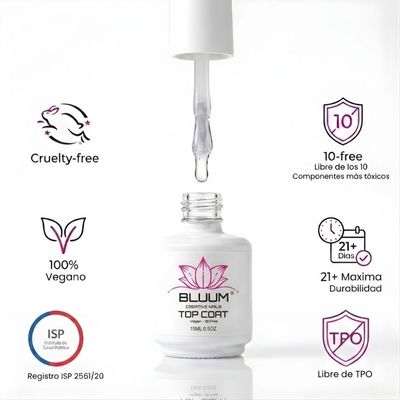 Imagen 2 del producto Top Coat Sellador Ultrabrillante Espejo 15ml - Manicure Permanente Profesional