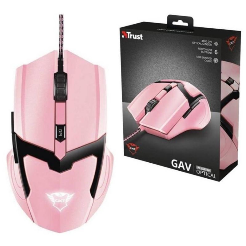 TRUST - Mouse Gamer Trust Gxt 101p Rosado 4800 Dpi Pro Gaming
