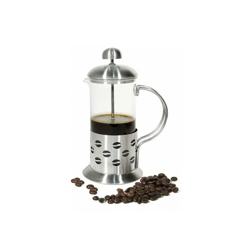 GENERICO - Tetera Cafetera De Vidrio Francesa 350ml Acero Inoxidable