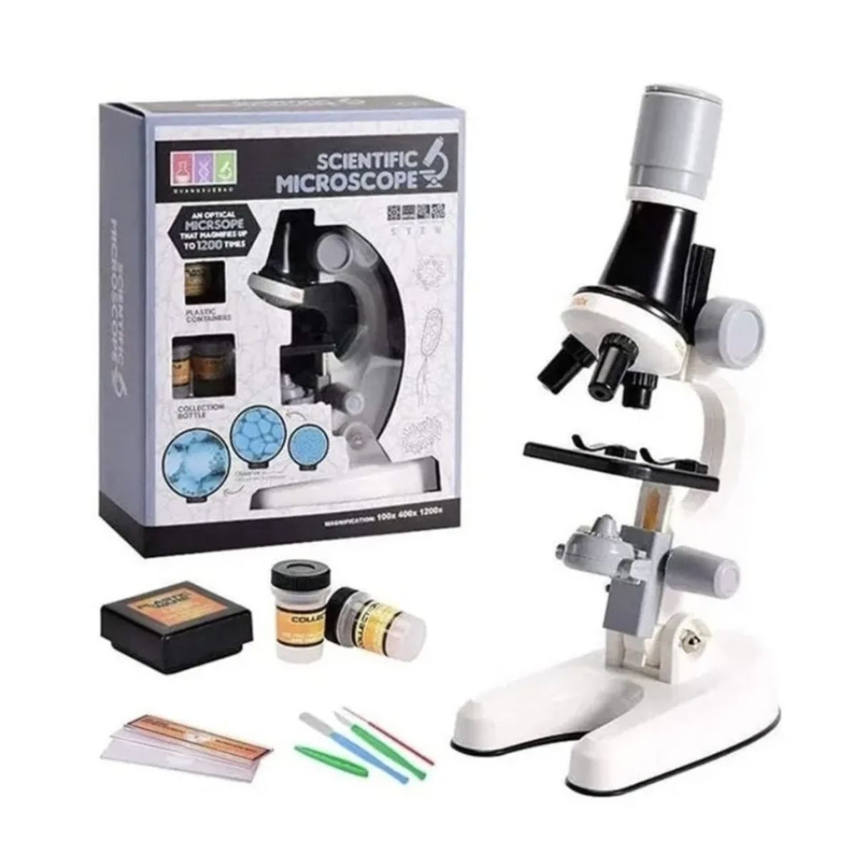 GENERICO - Kit Microscopio Compuesto Con Luz 100x A 450x