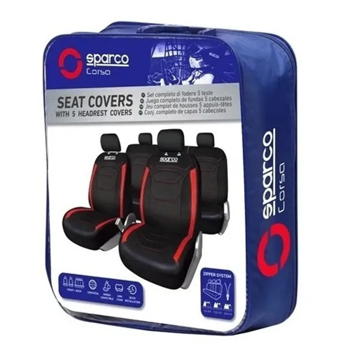 SPARCO - Fundas Cubreasiento Sparco Universal Negro Poliester 406- Sp