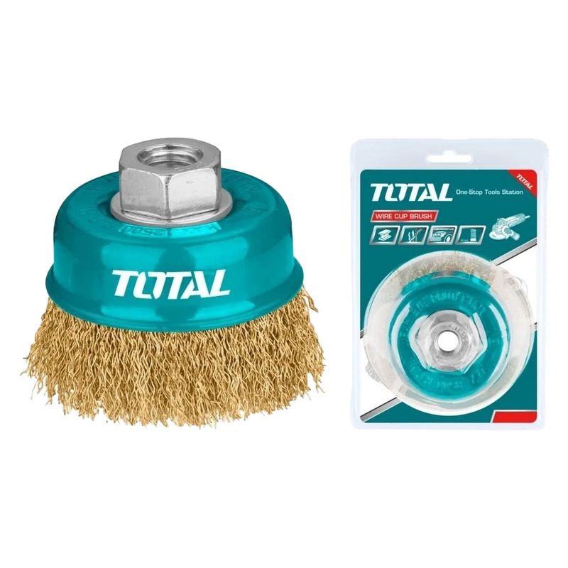 TOTAL TOOLS - Escobilla De Copa Rizada 75mm