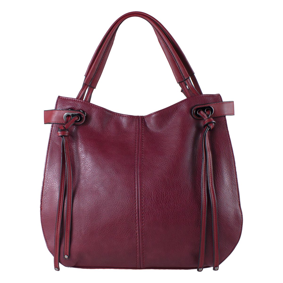 MAILEA - Cartera ecocuero 4 nudos para mujer burdeo