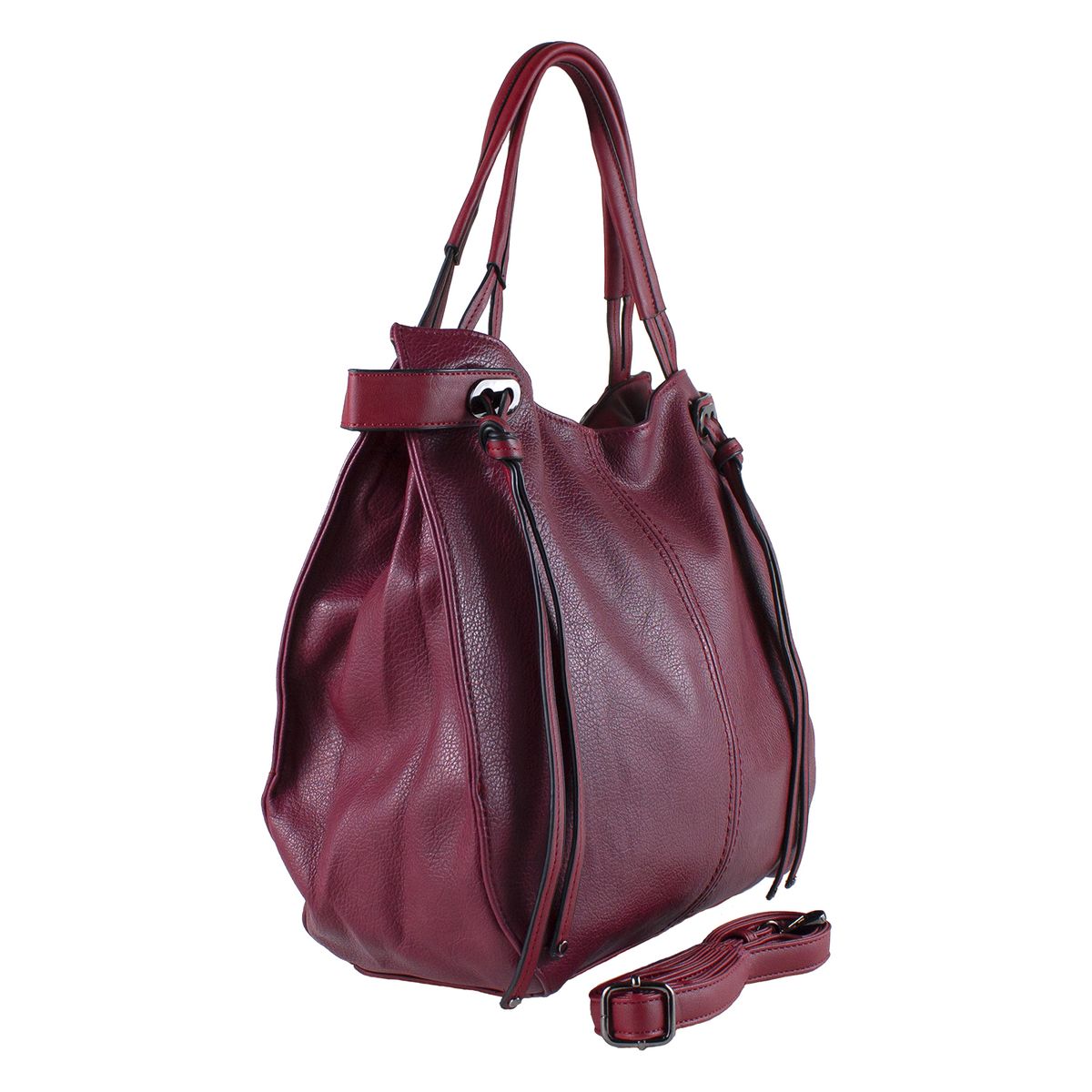 MAILEA - Cartera ecocuero 4 nudos para mujer burdeo