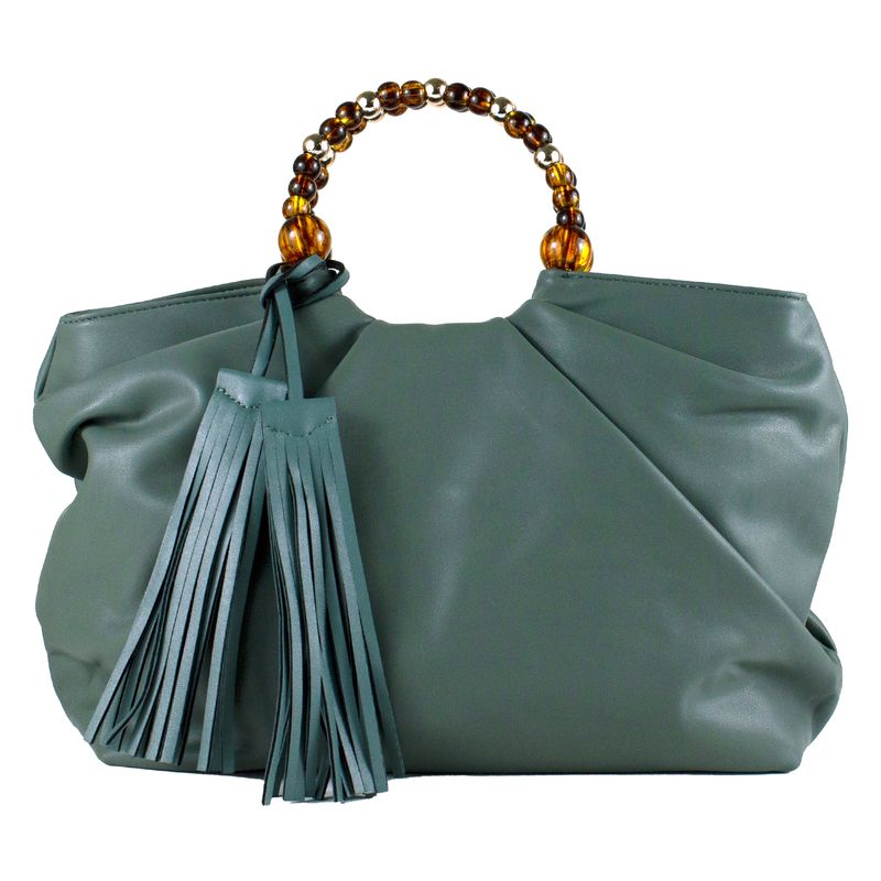 MAILEA - Cartera ecocuero manilla bolobes para mujer verde