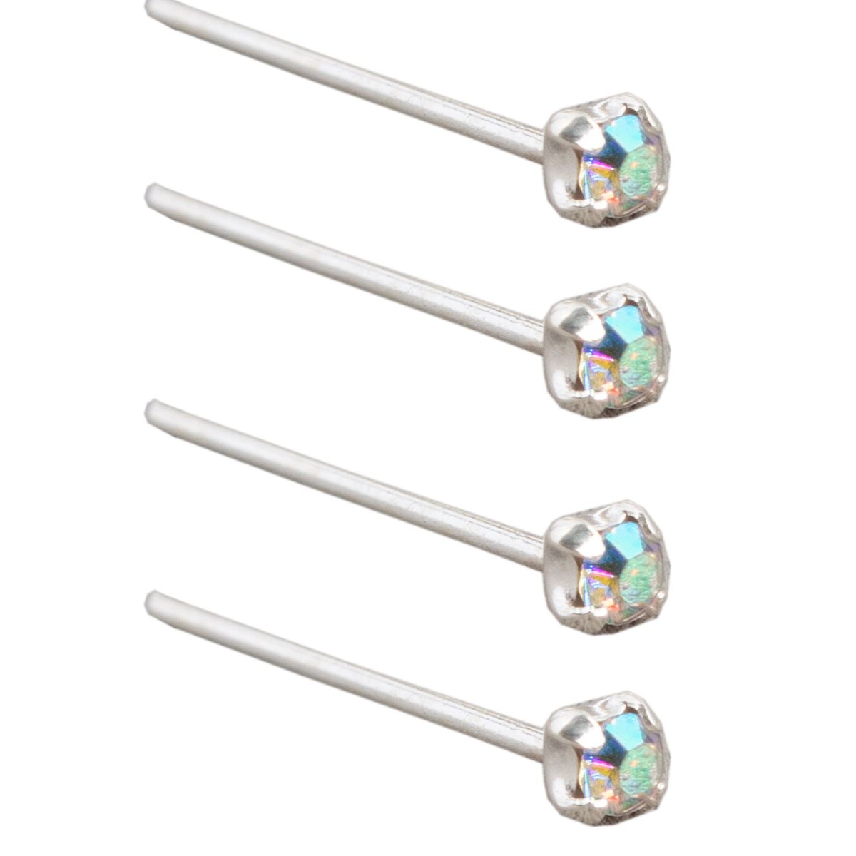 BIJOUTERIA LB20 SPA - Piercing de Nariz Nostril Straight Tornasol Plata925 - Plata