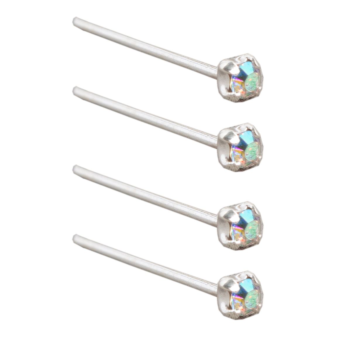 BIJOUTERIA LB20 SPA - Piercing de Nariz Nostril Straight Tornasol Plata925 - Plata