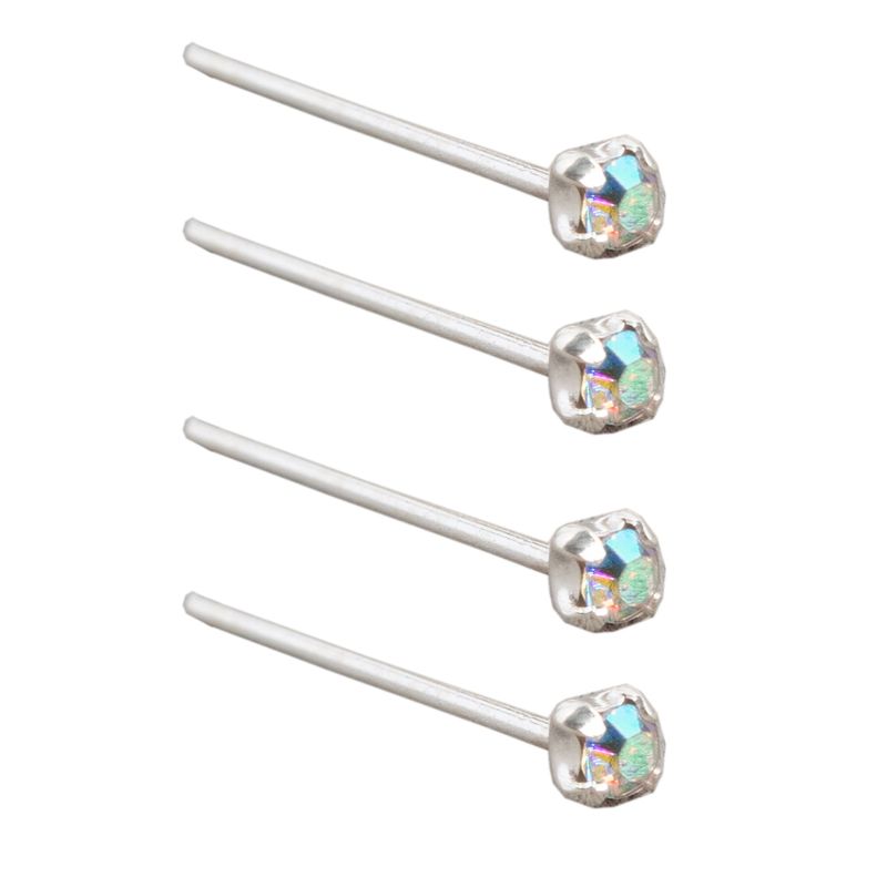 BIJOUTERIA LB20 SPA - Piercing de Nariz Nostril Straight Tornasol Plata925 - Plata