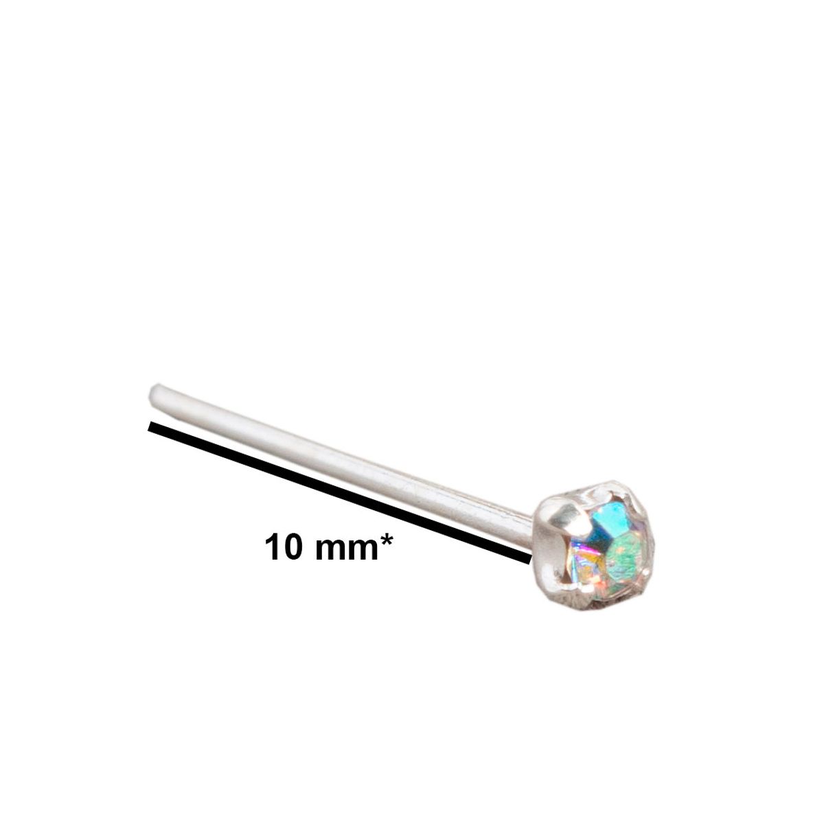 BIJOUTERIA LB20 SPA - Piercing de Nariz Nostril Straight Tornasol Plata925 - Plata