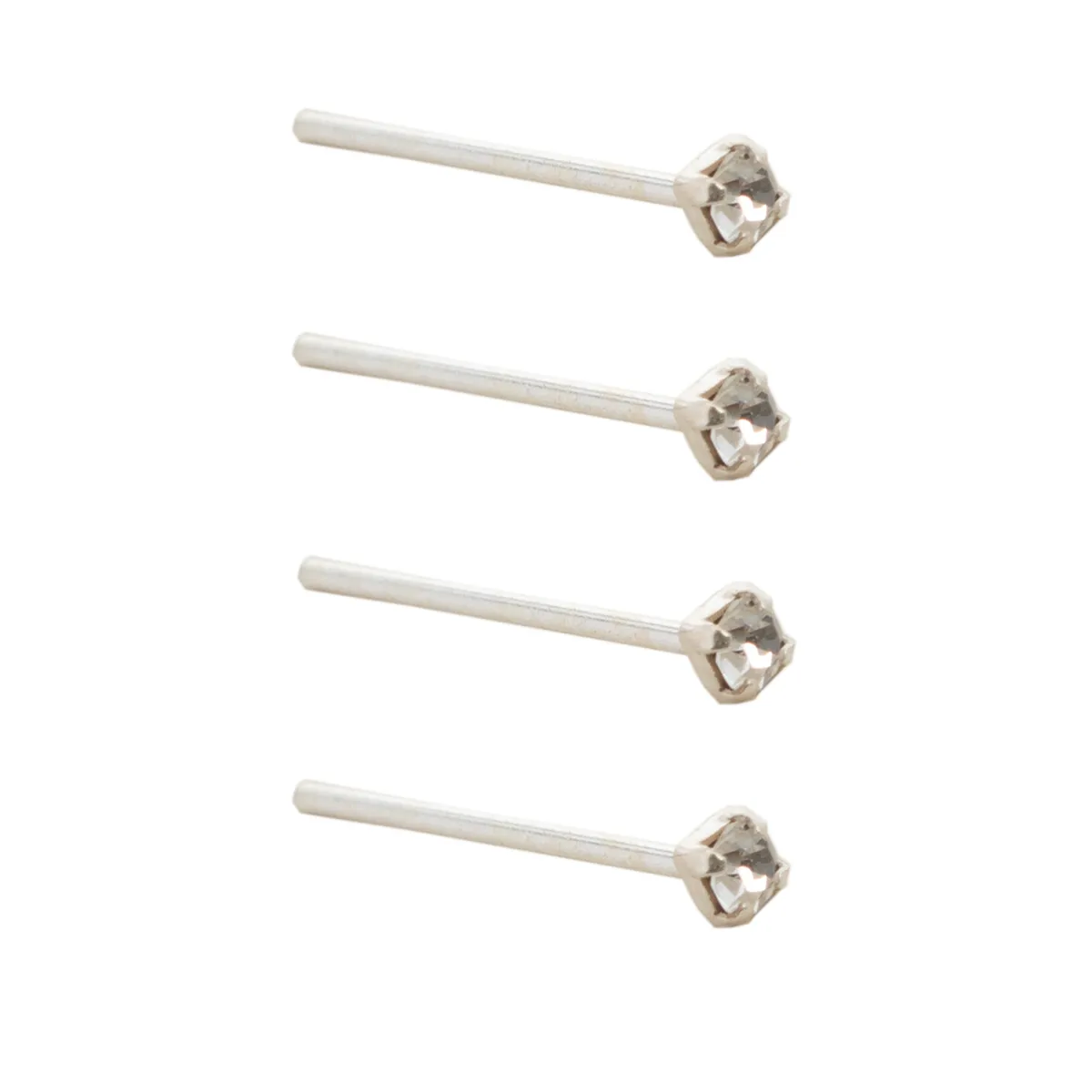 BIJOUTERIA LB20 SPA - Piercing Nariz Nostril Recto, con cristal 1,5mm - Plata 925