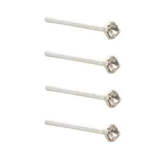 GENERICO - Piercing Nariz Nostril Recto, con cristal 1,5mm - Plata 925