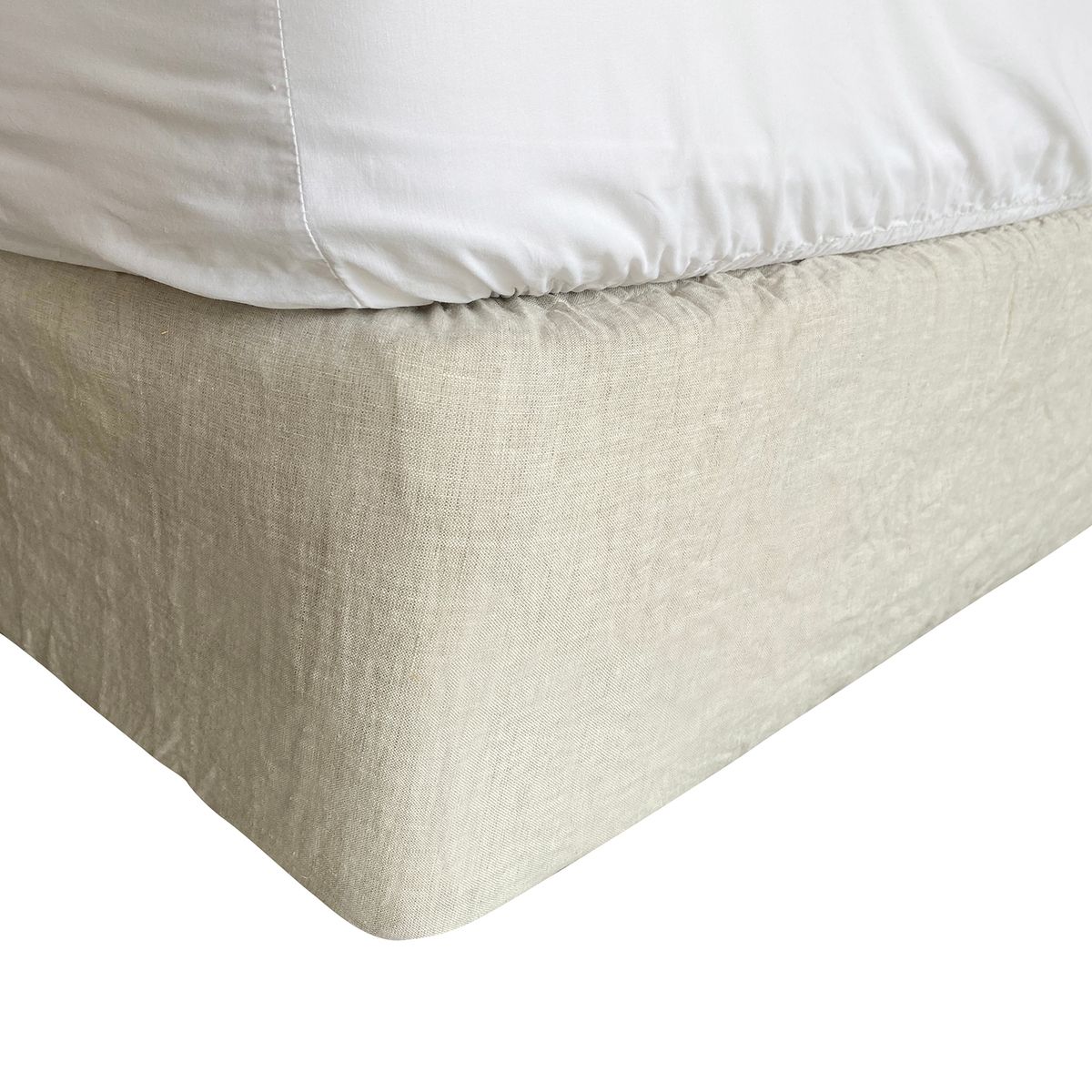 NATURALINO - Cubre Box Spring o Faldon 1,5 Plazas Beige