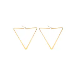 BIJOUTERIA LB20 SPA - Aros Argolla Acero Quirúrgico Triángulo Dorado 6,7 cm