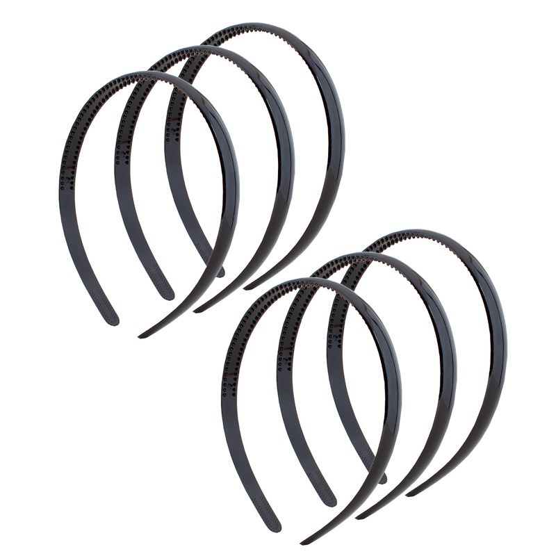 BIJOUTERIA LB20 SPA - Set de Seis Cintillo Liso - Negro