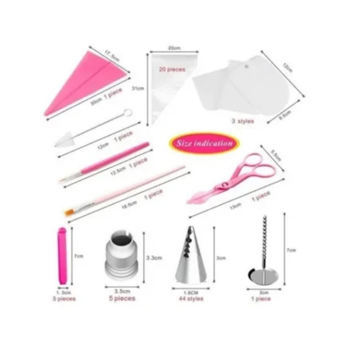 ESHOPANGIE - Boquillas De Decoración Para Pastelería Set 83 Pcs