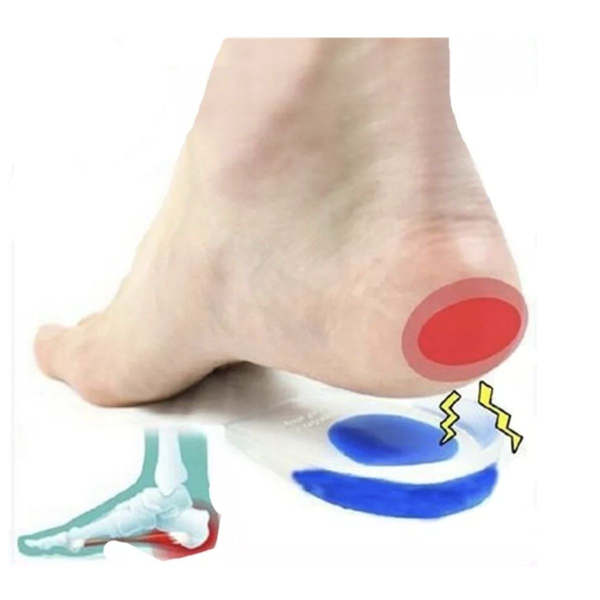 GENERICO - Plantilla Para Zapato Silicona Taloneras Espolon Calcaneo azul