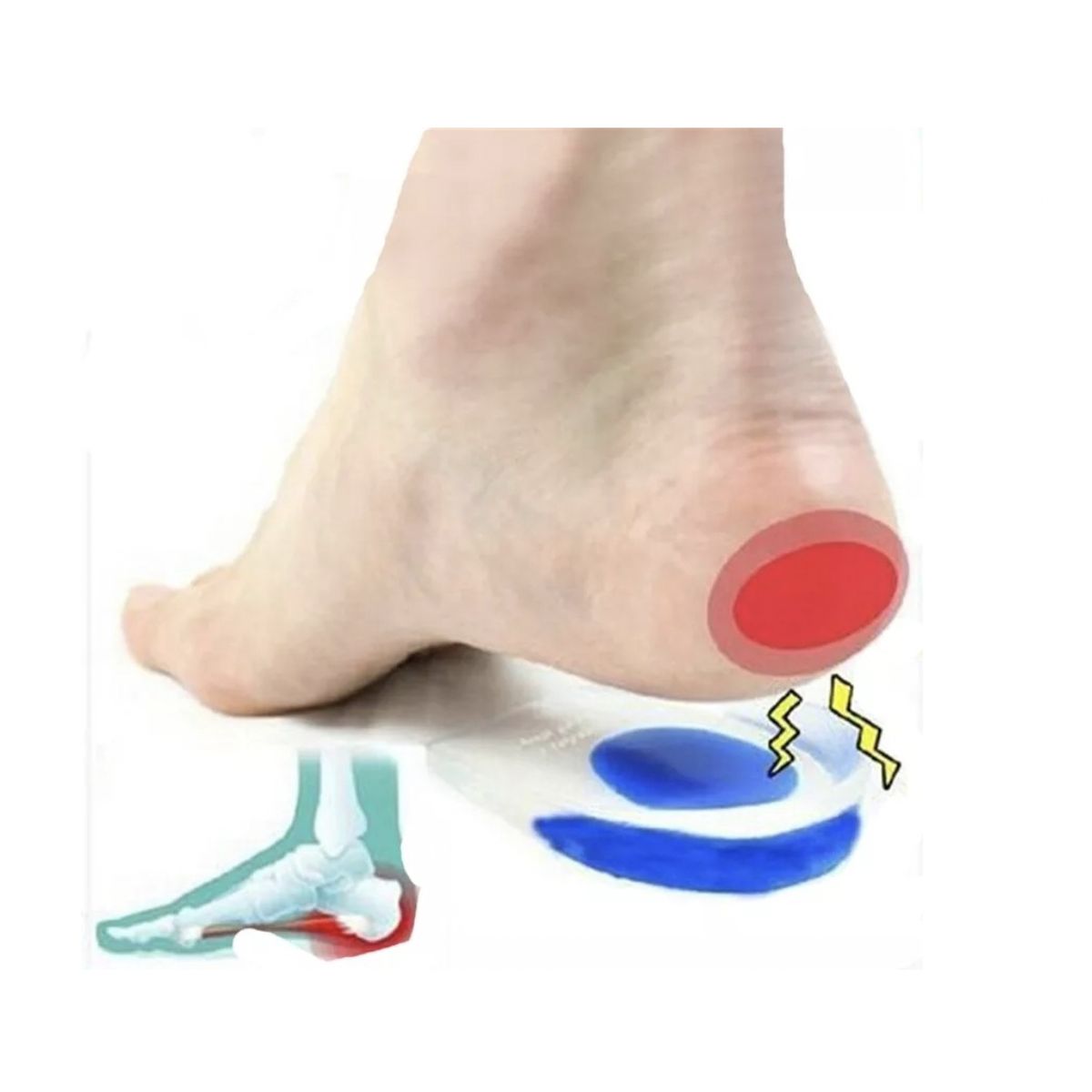 GENERICO - Plantilla Para Zapato Silicona Taloneras Espolon Calcaneo azul