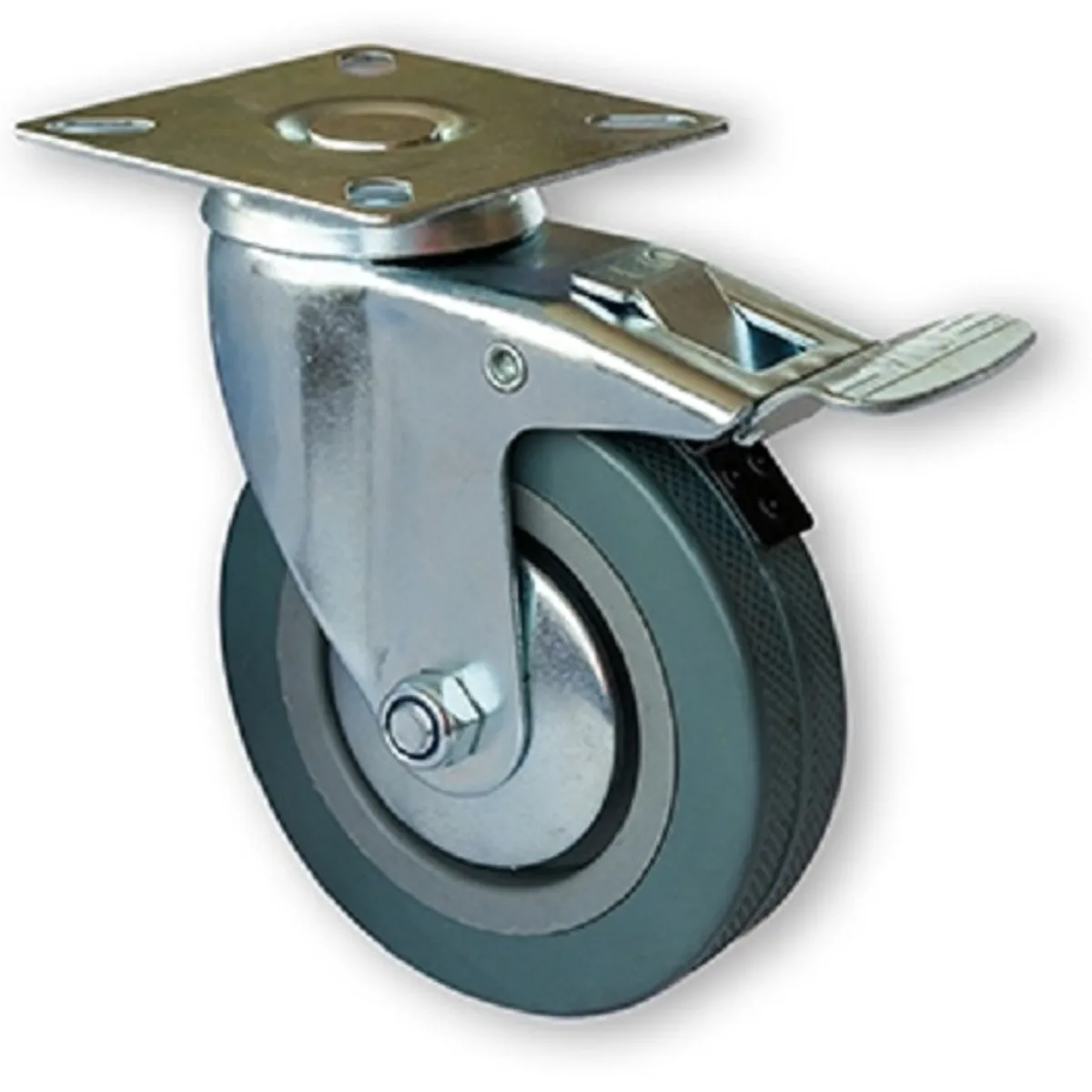 HBT - Rueda PVC 100 mm 80 Kg Con Freno hbt Azul