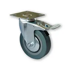 HBT - Rueda PVC 100 mm 80 Kg Con Freno Azul