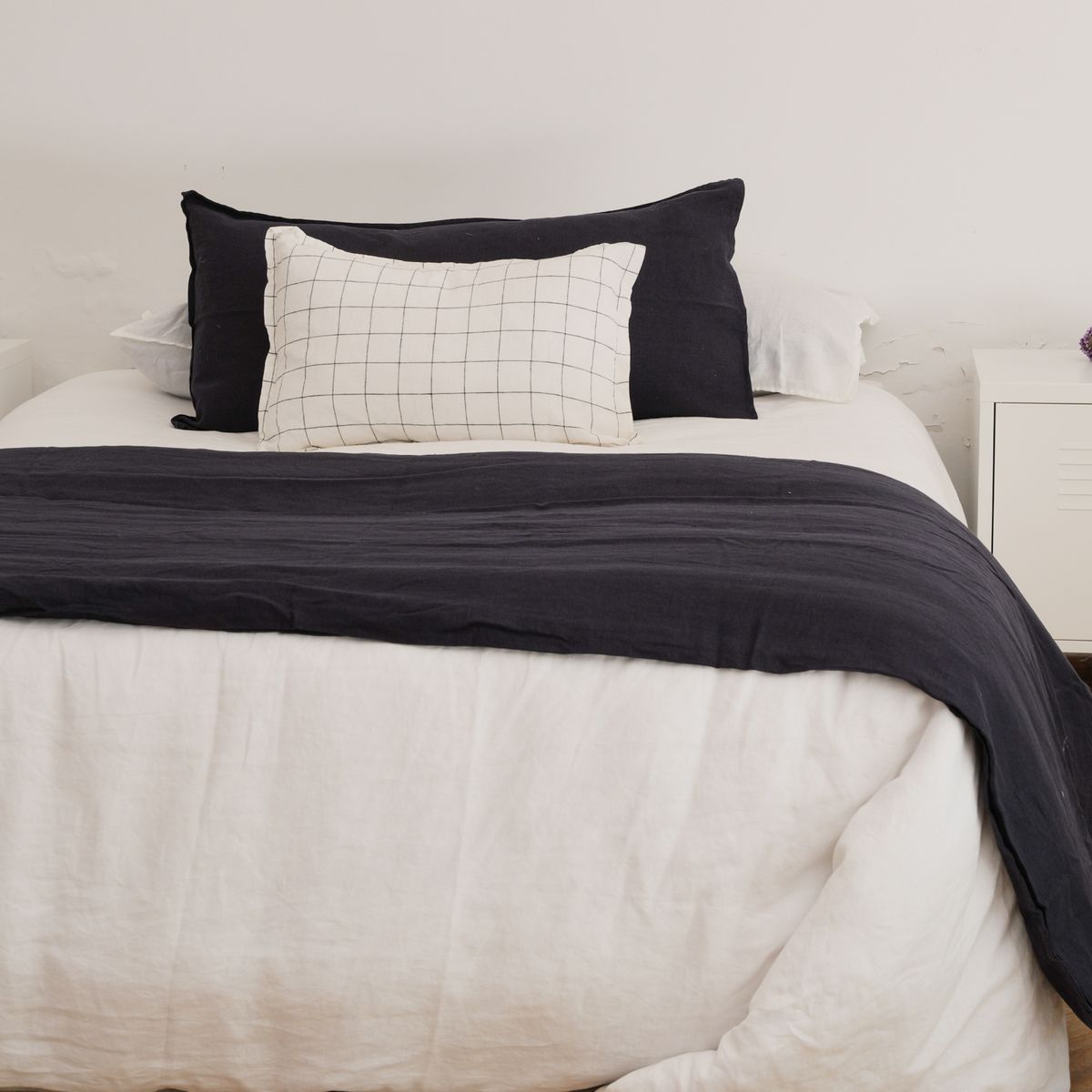 NATURALINO - Piecera Lino Grueso Loa XL - 100x240cm - Azul Marino - Naturalino