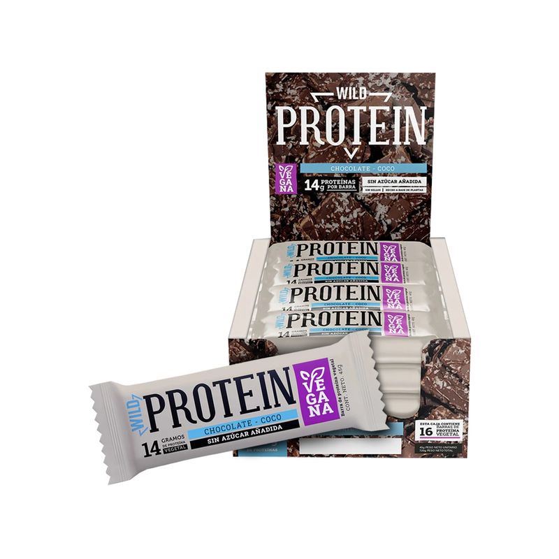 WILD FOODS - Caja De Barras Wild Protein Vegan - 16 Unidades