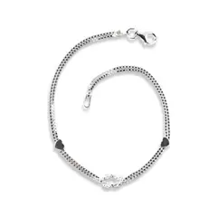 ANDREA COGGIOLA JOYAS - Pulsera Nudo 2 Corazones Plata 925