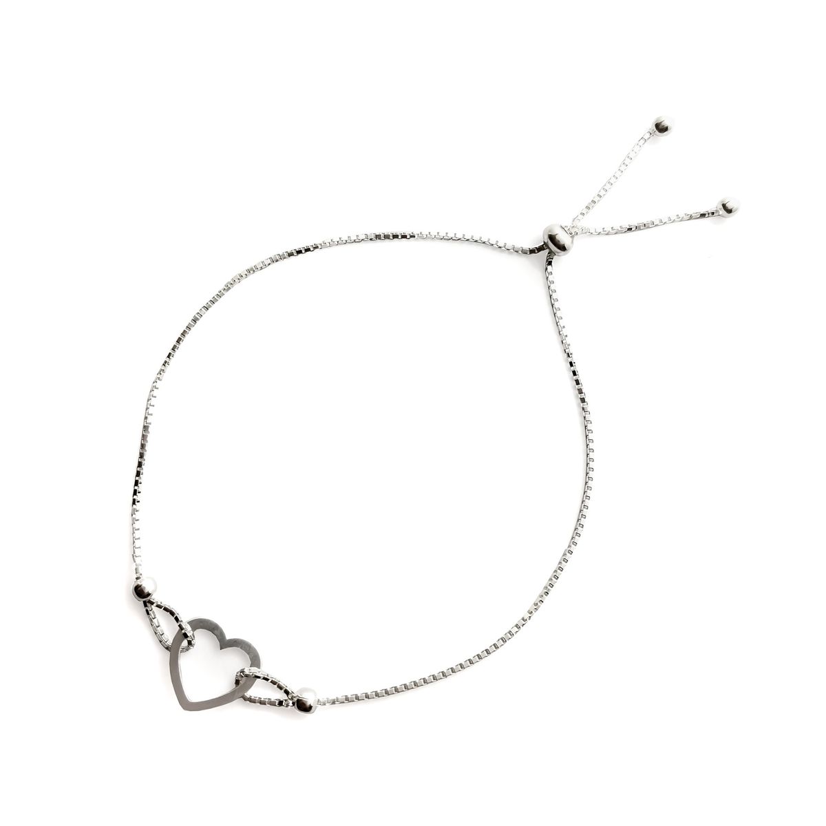 ANDREA COGGIOLA JOYAS - Pulsera Corazón Bolitas Plata Fina 925