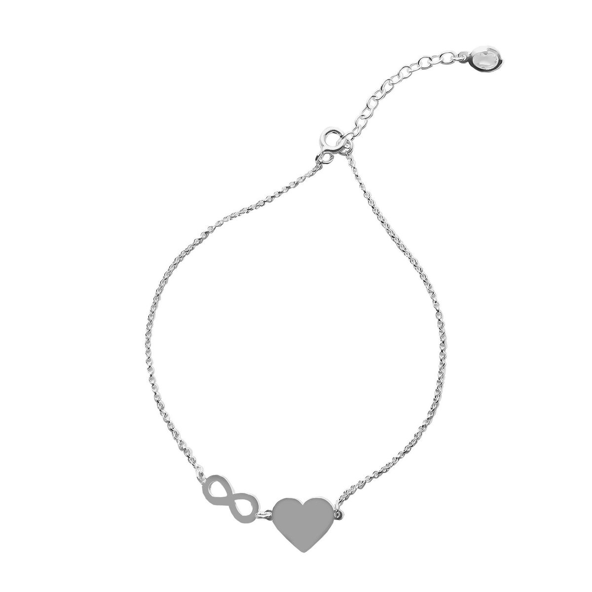 COGGIOLA - Tobillera Corazón Infinito Cristal Plata 925