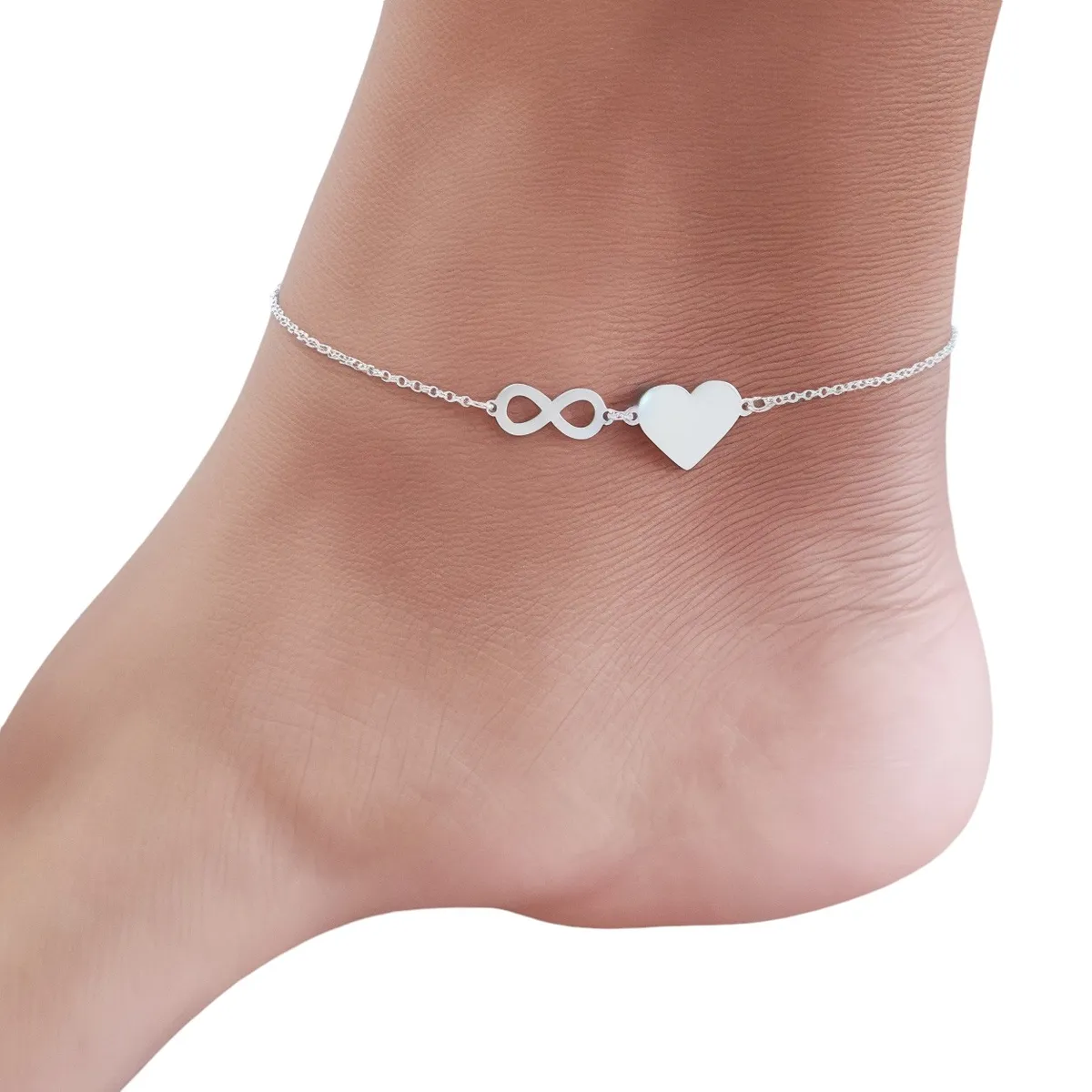 COGGIOLA - Tobillera Corazón Infinito Cristal Plata 925