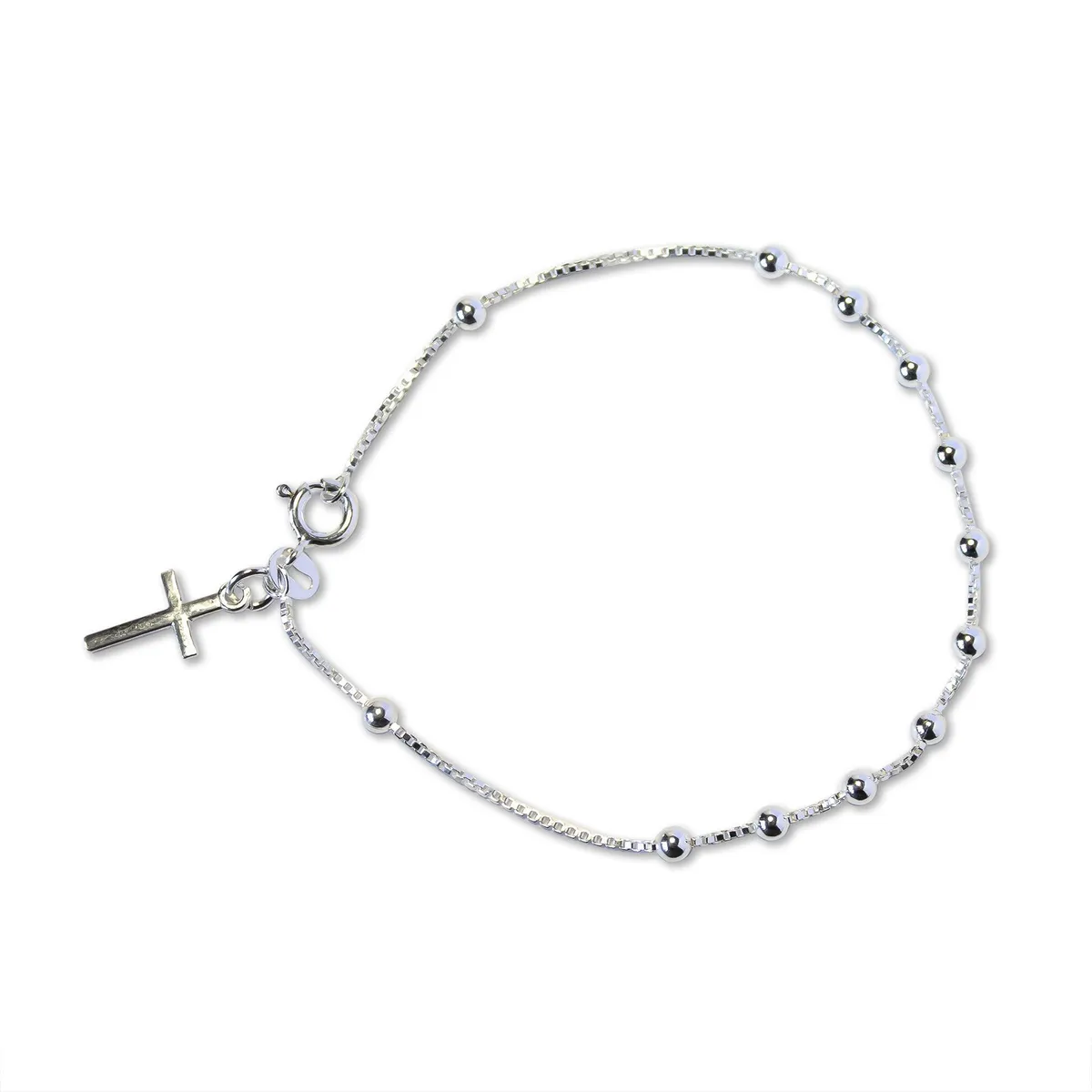 ANDREA COGGIOLA JOYAS - Pulsera Denario Cruz Plata 925