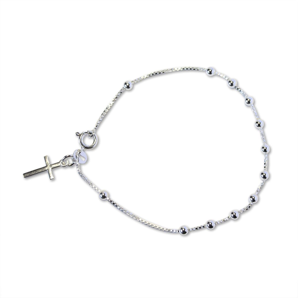 ANDREA COGGIOLA JOYAS - Pulsera Denario Cruz Plata 925