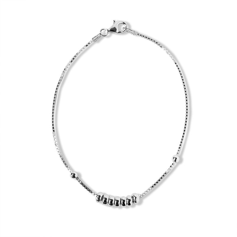 ANDREA COGGIOLA JOYAS - Pulsera Arandelas Bolita Plata 925