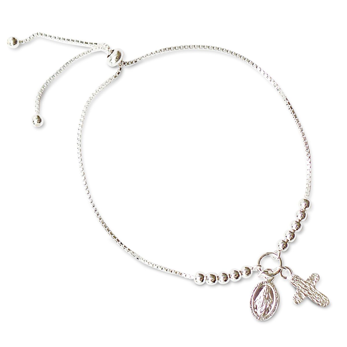 COGGIOLA - Pulsera Virgen De Los Rayos Adaptable Plata 925