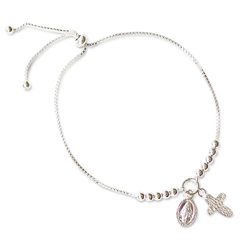 ANDREA COGGIOLA JOYAS - Pulsera Virgen De Los Rayos Adaptable Plata 925