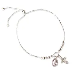 ANDREA COGGIOLA JOYAS - Pulsera Virgen De Los Rayos Adaptable Plata 925